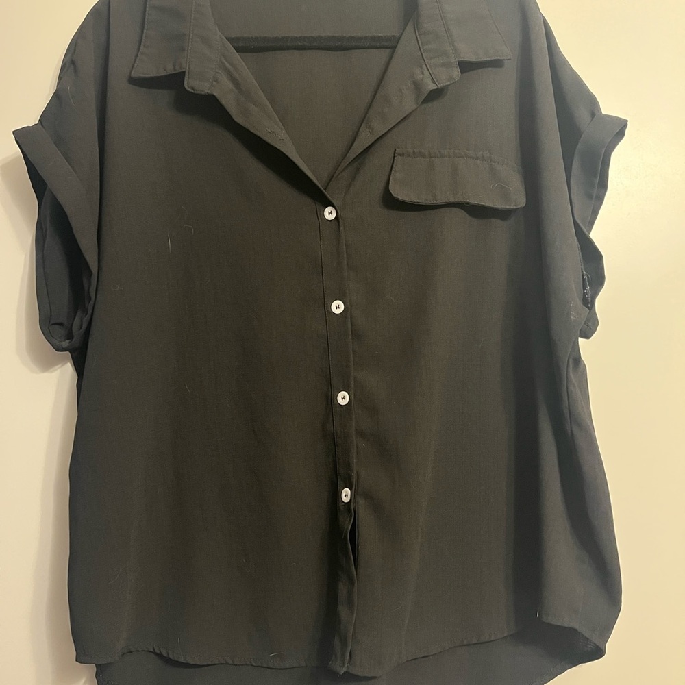 SHEIN Black Button-Down Women's Shirt